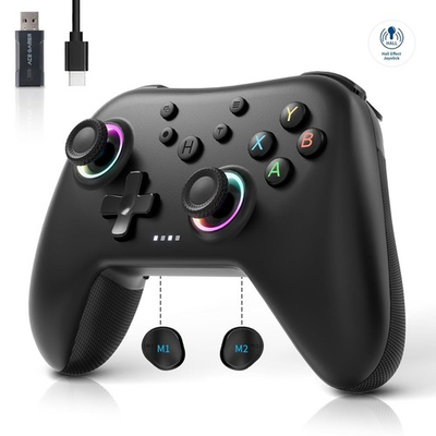 #ad #ad Wireless Controller for PC Switch Android w Dual Vibrations Back Buttons Black $21.88