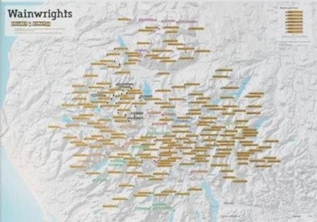 Wainwright Summits Collect and Scratch Print (Sheet map, rolled)