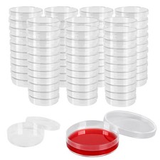 100 PCS Sterile Plastic Petri Dishes with Lids, 60mm Dia x 15mm Transparent 