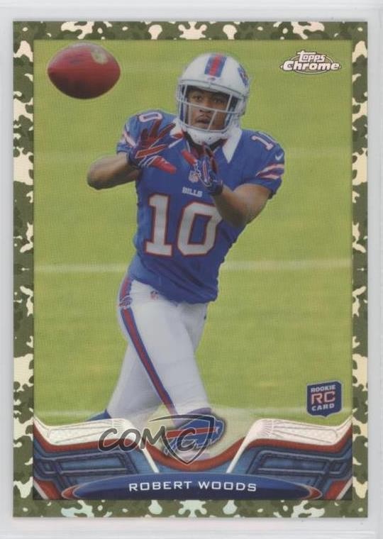 2013 Topps Chrome Military Refractor 392/499 Robert Woods #3 Rookie RC 1by