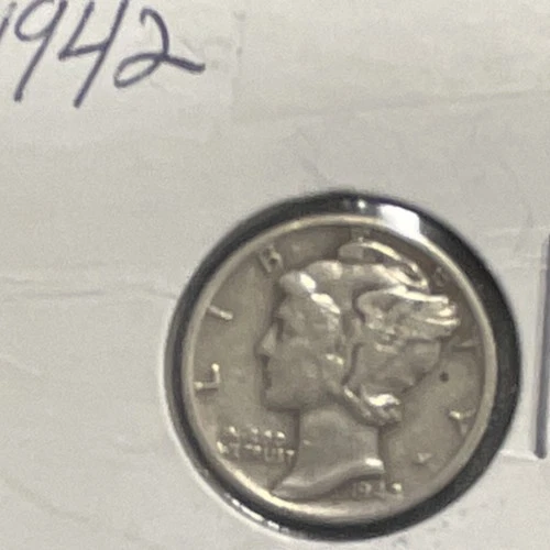 1942 /41 Mercury Dime Silver 10C Circulated Uncertified 0.9 Fineness Variety