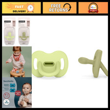Silicone Pacifiers for Babies 0-6 Months, Green, 2-Pack, BPA-Free, Soothing Comf