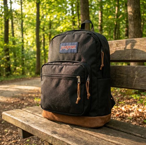 JanSport Right Pack Backpack Spacious Main Compartment and An Integrated-Black