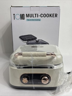 TOMO Electric Smokeless Grill Hot Pot, 2.5L Portable Nonstick Multicooker, NEW
