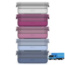 Ello 10pc Plastic Meal Prep Food Storage Container Set: Dishwasher Multi-Colored