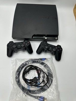 Sony PlayStation 3 Slim 120GB Spielkonsole - Schwarz (CECH-2004A) 2 Controller