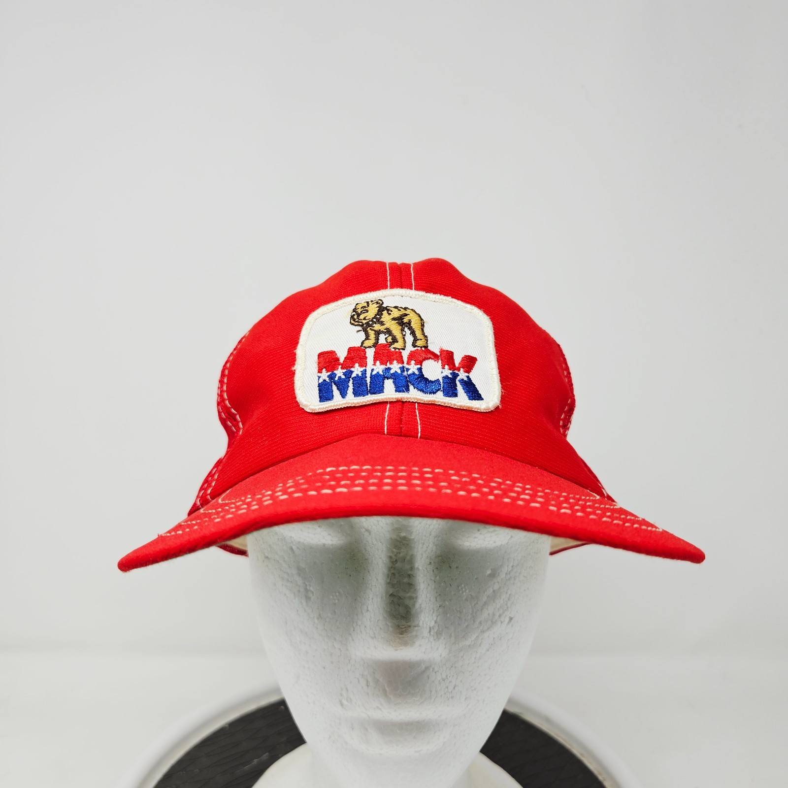 Vintage Mack Trucking Trucker Hat 80s Made In USA Red