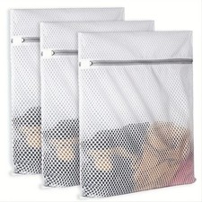Mesh Laundry Bags for Delicates with Non Rust Zipper- White Laundry Bag