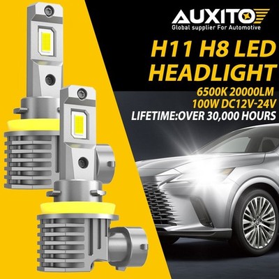 AUXITO H8 H11 LED Headlight Kit Low Beam Bulbs Super Bright 6500K White 40000LM