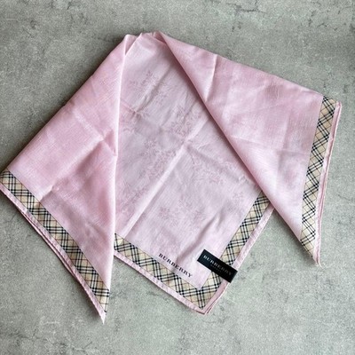 Burberry Nova Check Pink Handkerchief Large Size Authentic Genuine