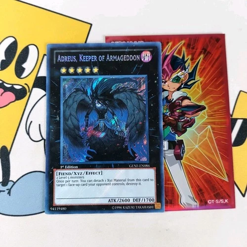 Yugioh-Adreus, Keeper of Armageddon-Secret Rare-1st Edition-GENF EN086 (NM)