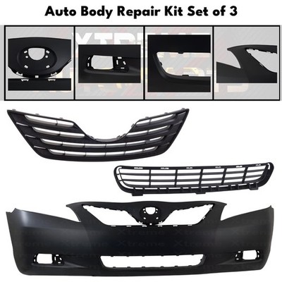 2PC Set 2007-2009 TOYOTA CAMRY SE Front Bumper Upper & Lower