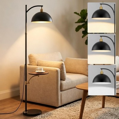AoMck Floor Lamp with Table Attached Adjustable Height Corner Floor Lamp Tabl...