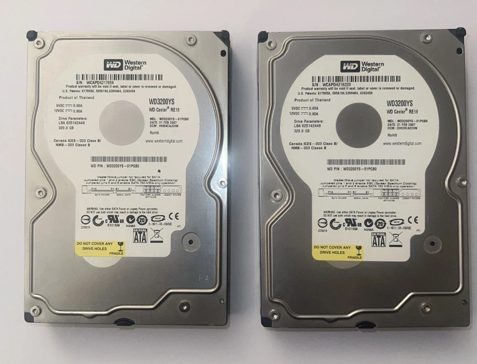 2x FESTPLATTE WD CAVIAR RE16 WD3200YS 320GB