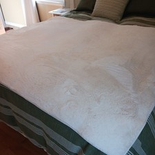 RH Restoration Hardware Faux Fur Off White Throw Blanket 62  x 50  Luxurious