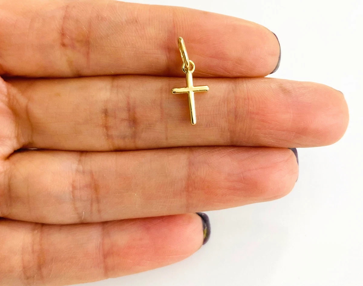 14kt Tiny Cross Charm