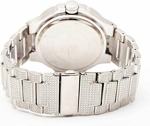 Ausgeblendetes längliches Etui Herrenuhr mit passendem ausgeblendetes Armband Set - 8475BG silber - Bild 58 von 69