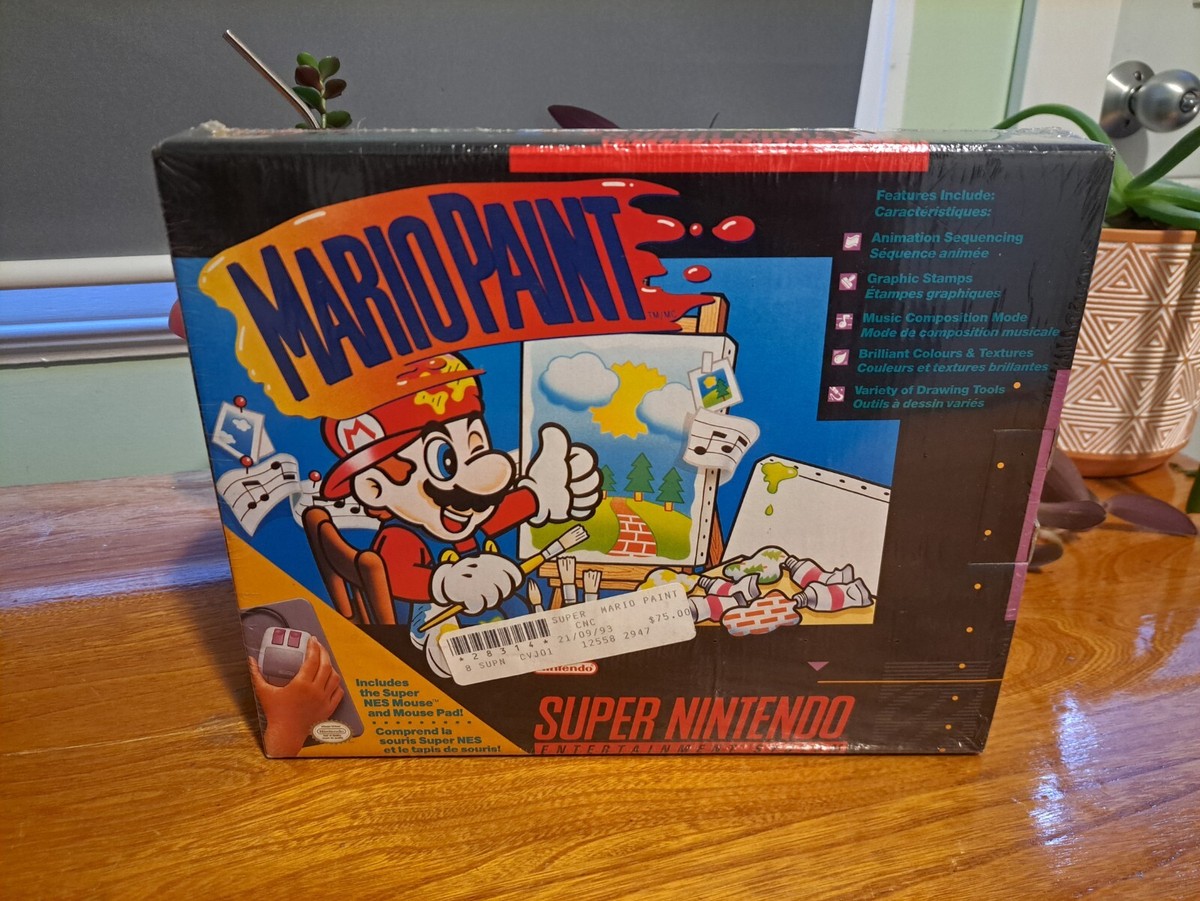 X-RARE GRADEABLE🔥 MARIO PAINT FOR SNES SUPER NINTENDO * NEW