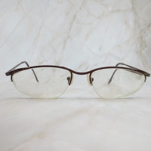 Nicole Miller Cinnamon Eyeglasses Frame Women Brown Metal Semi Oval Half Rim 135