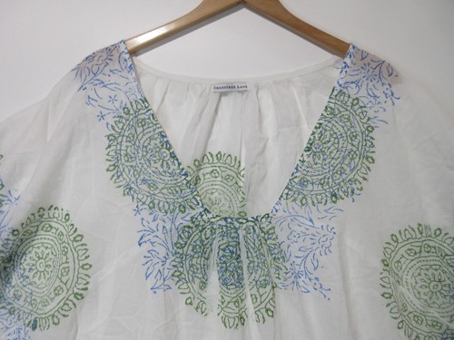 NEW One Size 2XL 3XL 4XL Crosstree Lane Peasant Tunic Top Cover Up White Boho - Picture 5 of 13
