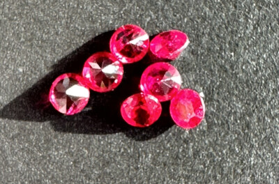 0.93 Ct Natural Fine Ruby Lot( 7 PCs)/3mm / Heat Only