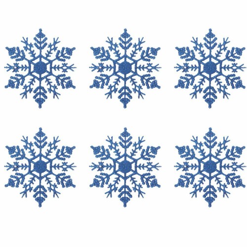 12 Teile/Set Glitzer Schneeflocke Weihnachtsschmuck Weihnachtsbaum Hängedeko USA - Bild 14 von 14