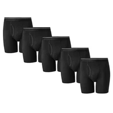 Member's Mark Men's 5-Pack Cotton Stretch Boxer Brief Size S Black