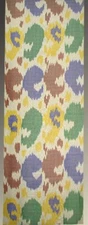 11 Yard HAND MADE UZBEK Natural SILK IKAT ADRAS FABRIC #7826