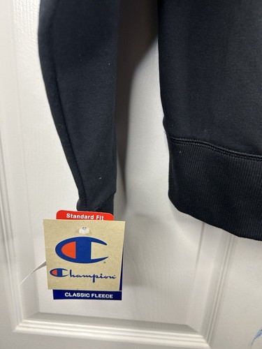 Champion Men's Classic Fleece Pullover Hoodie Sweatshirt Black Sz Small NWT - Picture 3 of 11