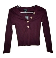  Women’s T.I.M.I.N.G Sleeve Blouse Size- Large, Medium, Small - Burgundy