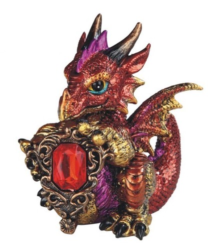Zodiac 4-5 inch Dragon Holding Birth Stone Collectible Resin Statue Figurine GSC - Picture 5 of 13