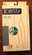 JOBST RELIEF 20-30 mmHg Knee High Black Close Toe Compression Stockings