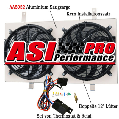Für Nissan Silvia 180SX 200SX S14 S15 SR20DET 2,0 Aluminum Shroud Lüfters+Relais