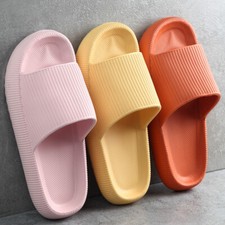 Women Men Foot Massage Soft Slippers Thick Sole Non-Slip Pillow Unisex Sandals W