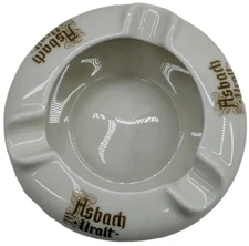Ashtray Vintage Asbach Uralt Brandy Advertising Germany 4" Round Cigarette Cigar
