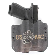 OWB Kydex Holster for 50+ Hanguns with STREAMLIGHT TLR-4 - USMC DARK