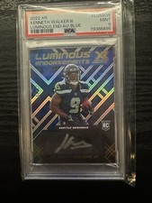 2022 XR Luminous Endorsements Blue Auto /49 Kenneth Walker III RC #LUM-KW PSA9