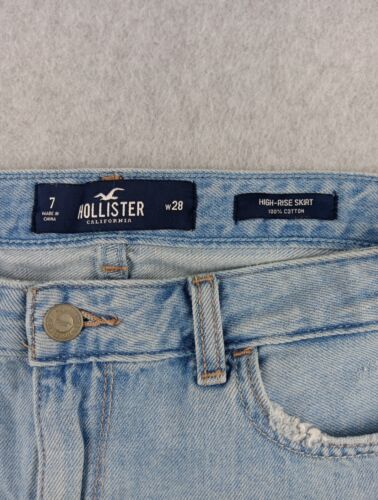 Falda Hollister para mujer tiro alto desgastada talla 7 W28 bolsillos - Imagen 2 de 6