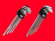 2 x Torx T-Profil + Innen Sechskant 6-Kant Winkel Schraubendreher Extra Lang BGS