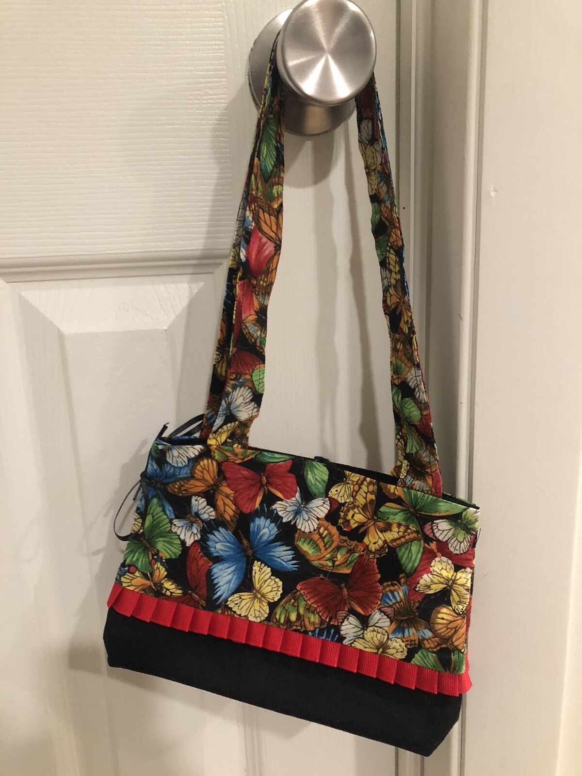 Small Multicolor Butterfly Pattern Cloth Purse - image 7