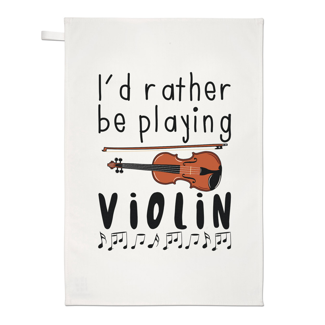 I'd Rather Be Playing Violin Tea Towel Dish Cloth Music Rock Violinist Funny