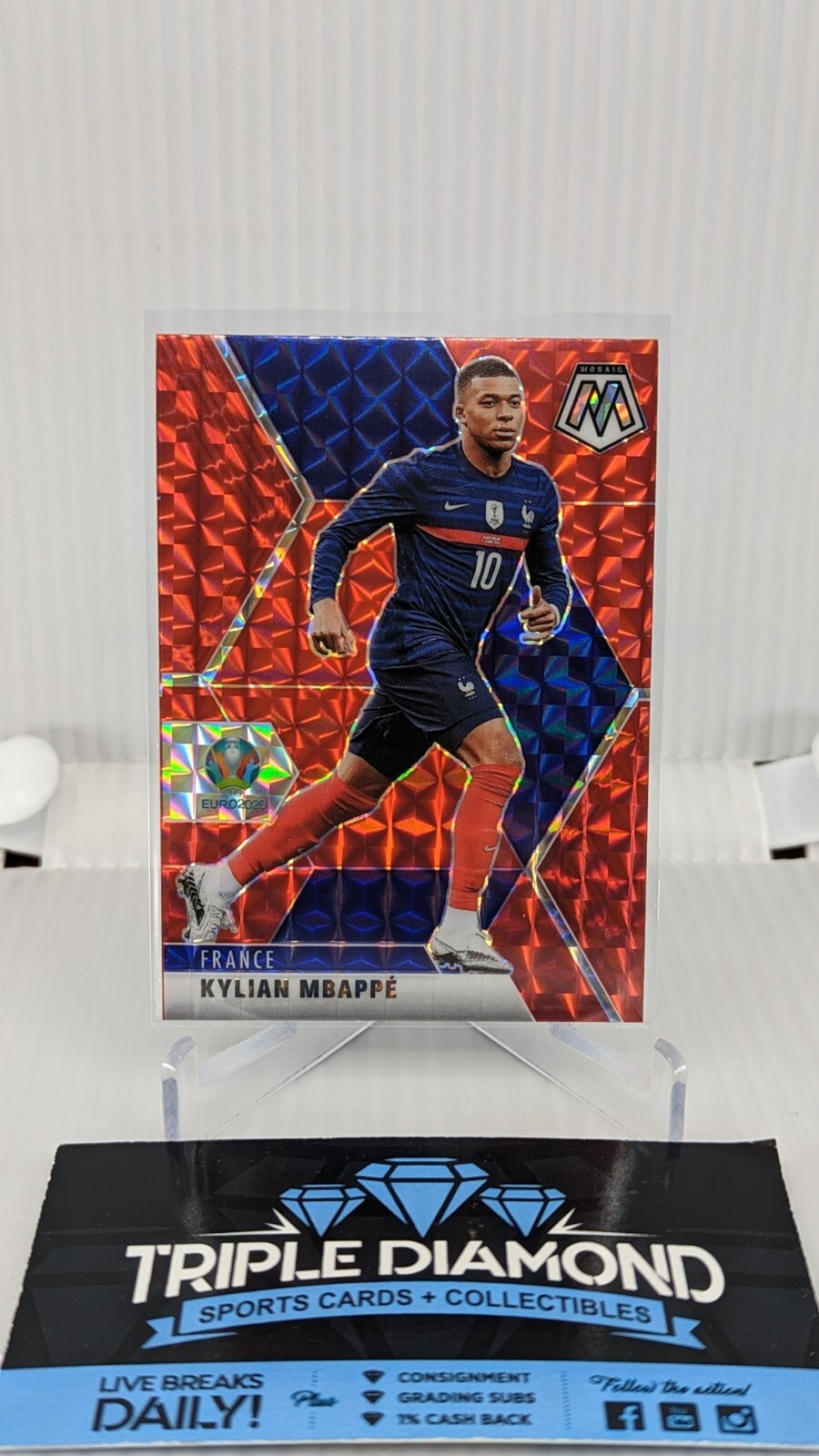 2021 Mosaic Uefa Euro Kylian Mbappe Red Mosaic France J199