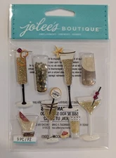 Jolee's Champagne Flutes & Cocktails Scrapbooking Stickers