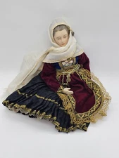 EVELT Porcelain Handmade Doll Traditional Salamina Costume TH. TSITSIMELIS' SONS