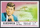 JOHN KENNEDY 35-th President of USA = 1969 Mi 446 MNH Stamp, AJMAN
