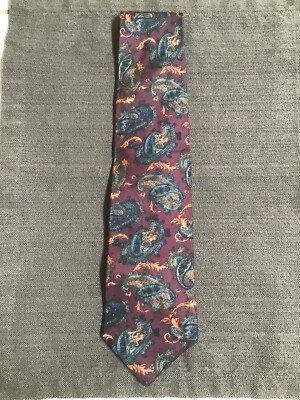 709A~ Vintage NOS Christian Dior Monsieur Tie Classy New Tags Paisley Italy Silk