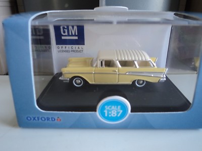 Oxford Diecast HO Scale 1957 Chevy Nomad Colonial Cream