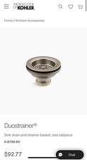 Kohler Duostrainer 3-1/2" Sink Drain Strainer - 8799-BV