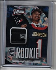 KEVIN JOHNSON 2015 PANINI NATIONAL RC #3 CRACKED ICE LAUNDRY TAG RELIC