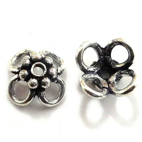 20 Caps De Perles Style Bali En Métal Plaqué Argent - Taille 10mm - Pour Fabrication De Bijoux